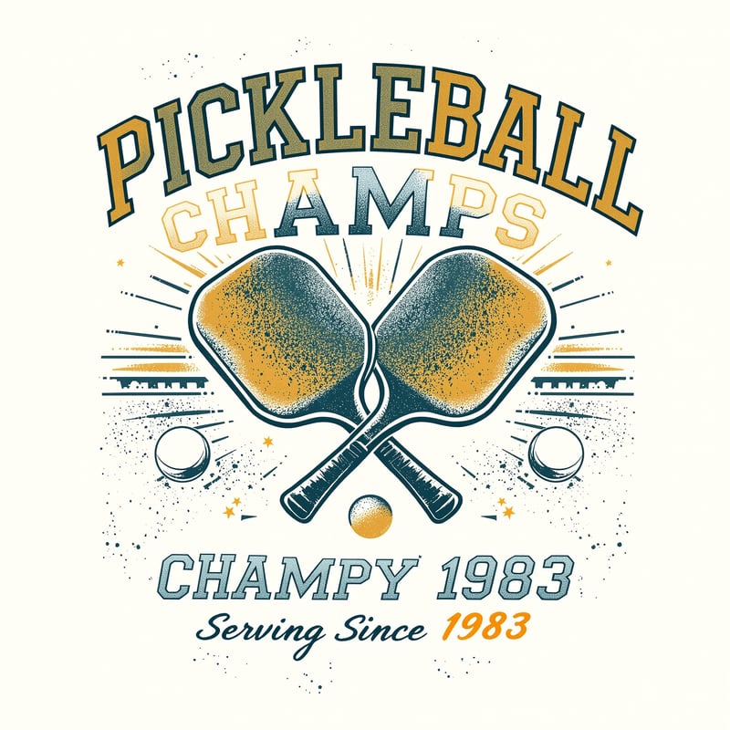 Retro Pickleball Champs T-Shirt Design