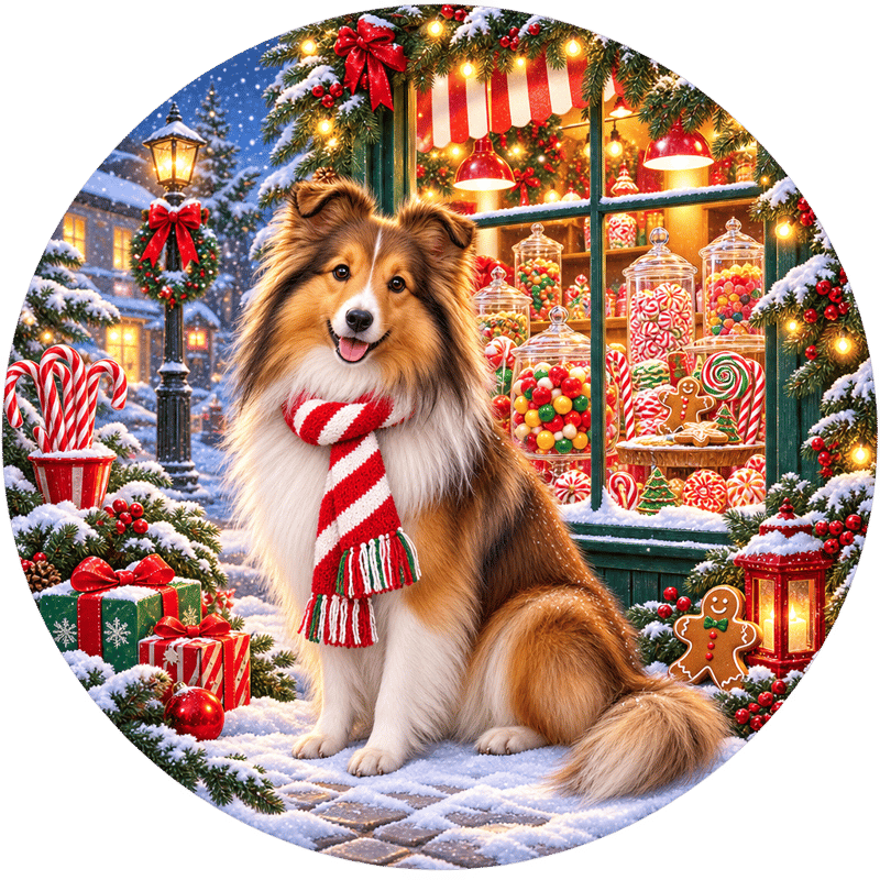 Shetland Sheepdog Christmas Sublimation PNG