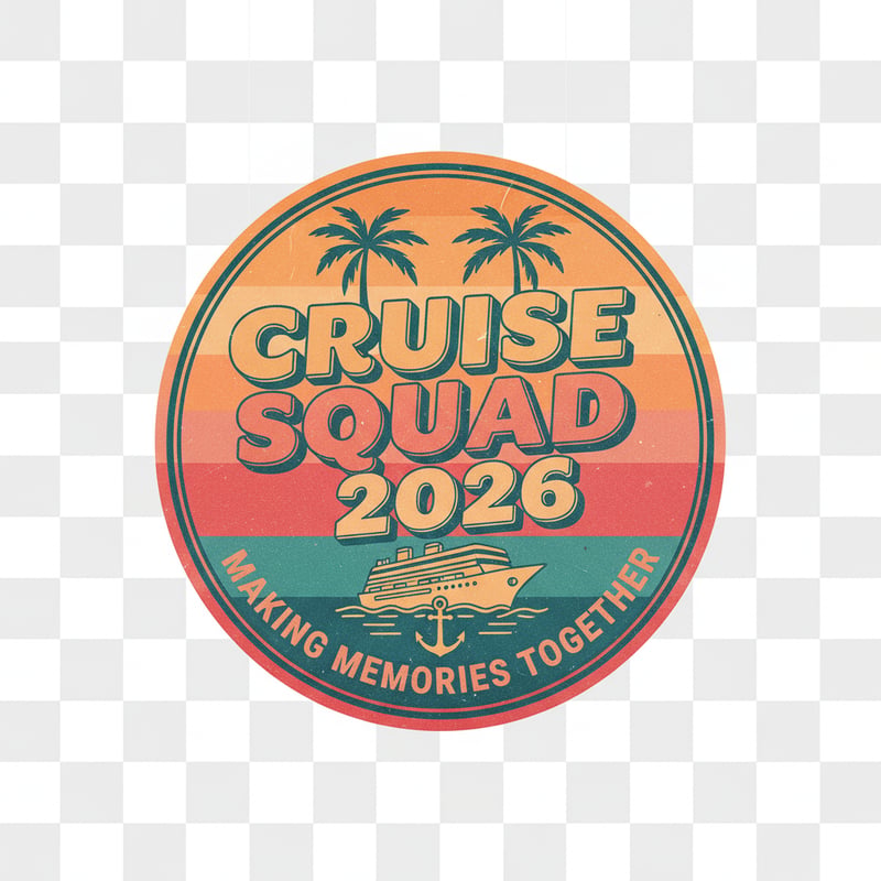 Vintage Cruise Squad Typography Badge