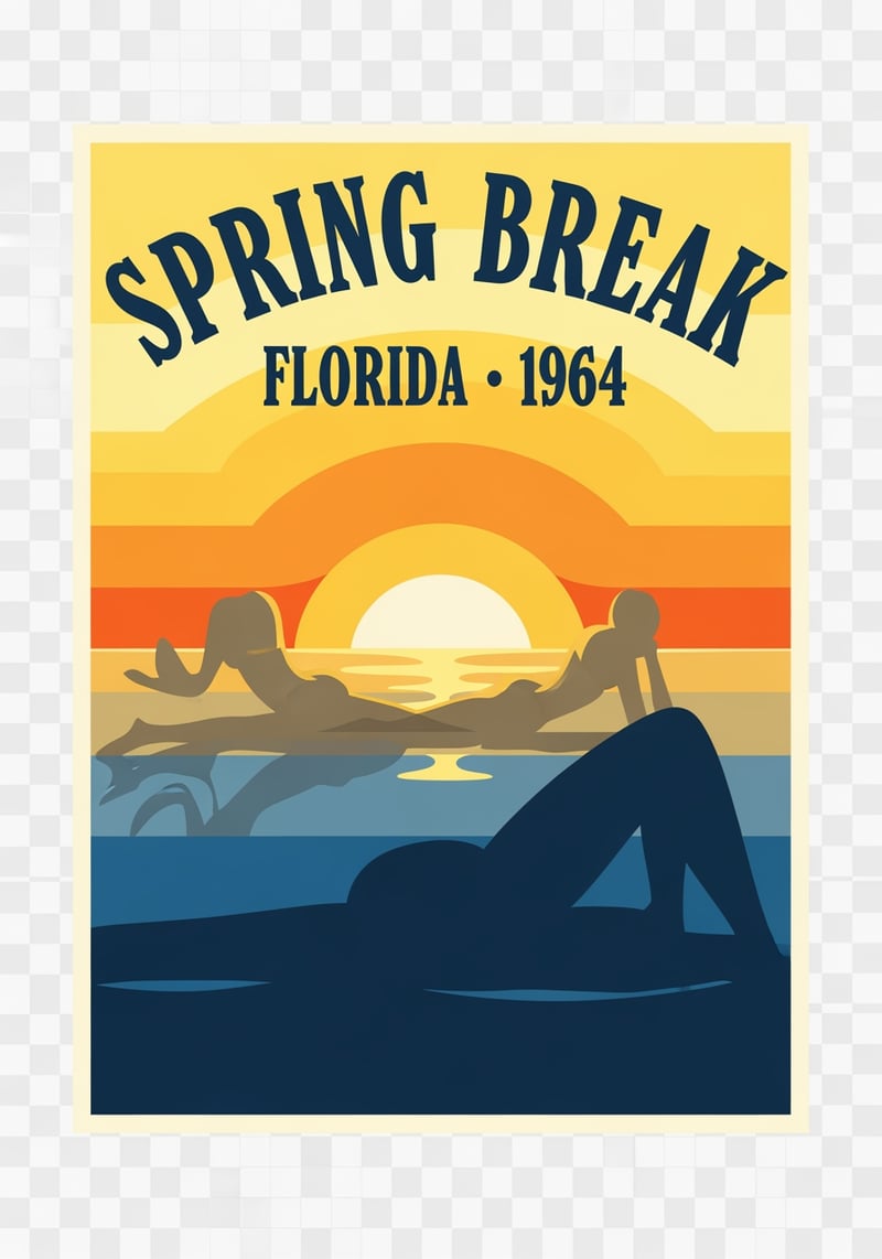 1960s Florida Spring Break Vintage Graphic
