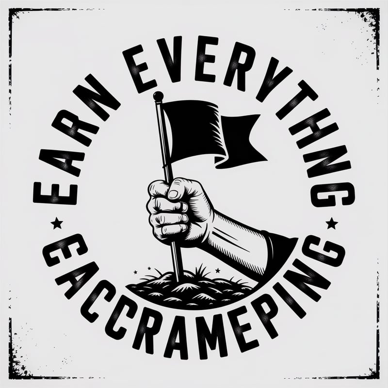 EARN EVERYTHING Circle Stamp Design