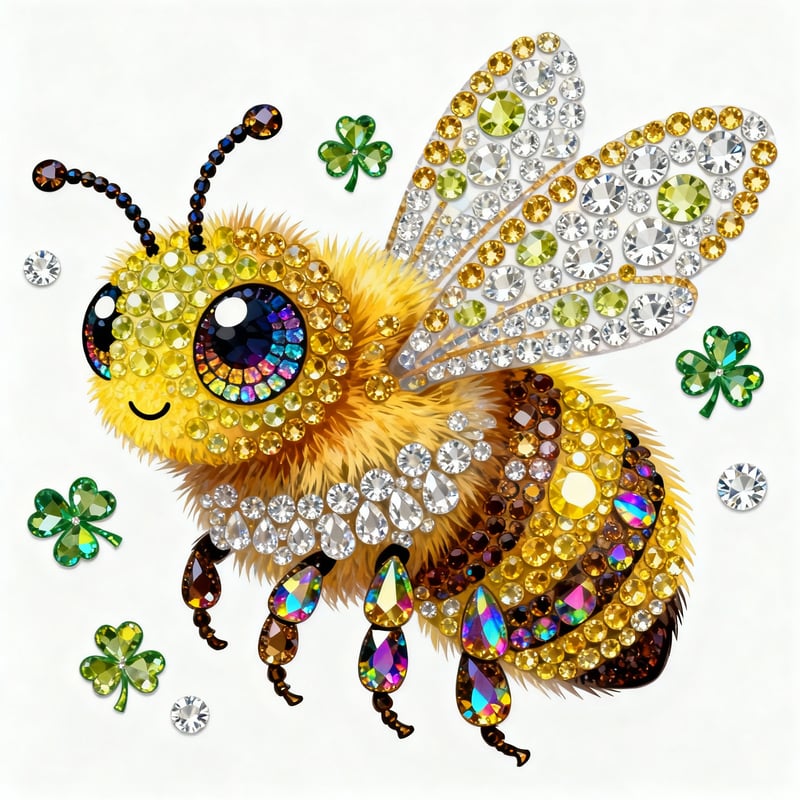 Jeweled Rhinestone Bee Illustration
