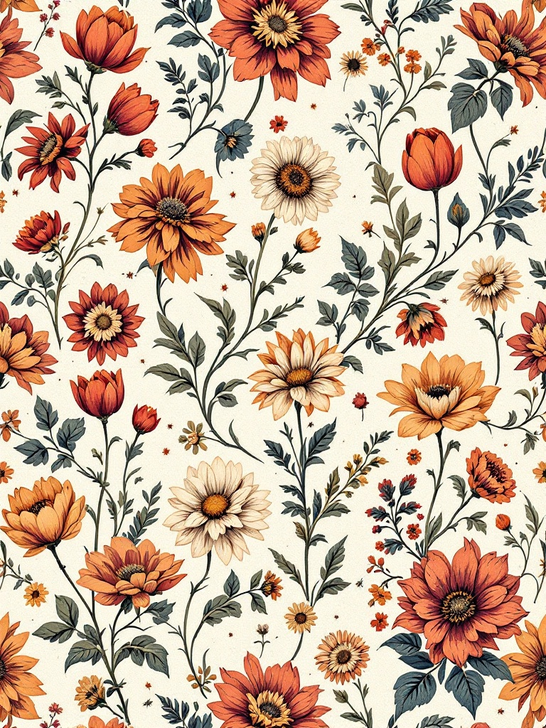 Vintage Botanical Textile Pattern
