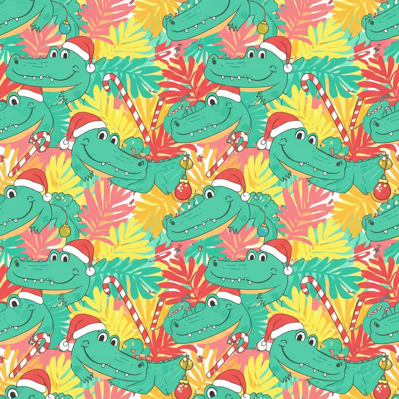 Holiday Alligator Pattern