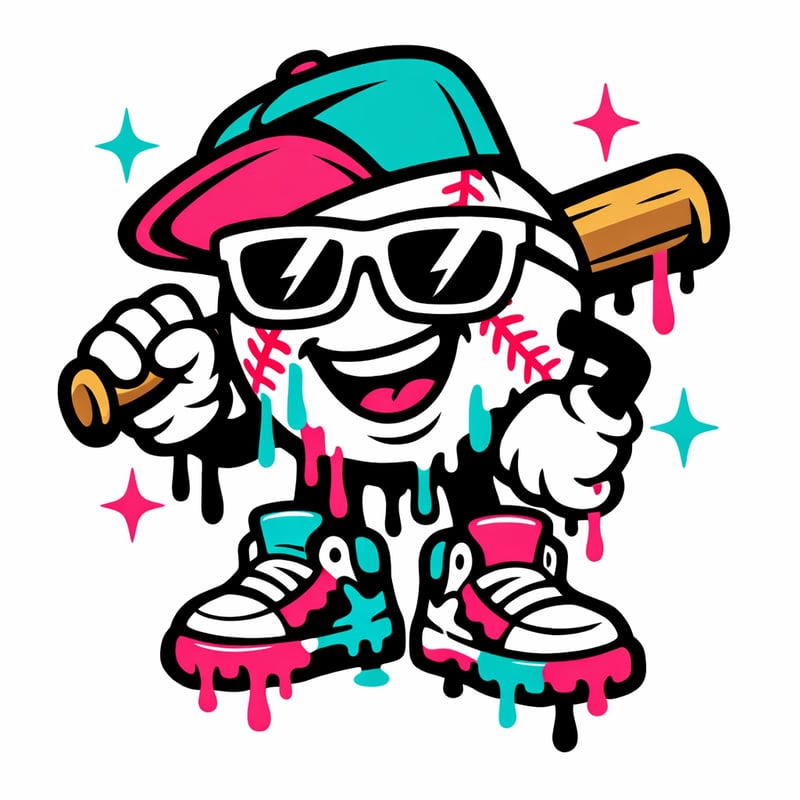 Bold Baseball Drip Vector Graphic
