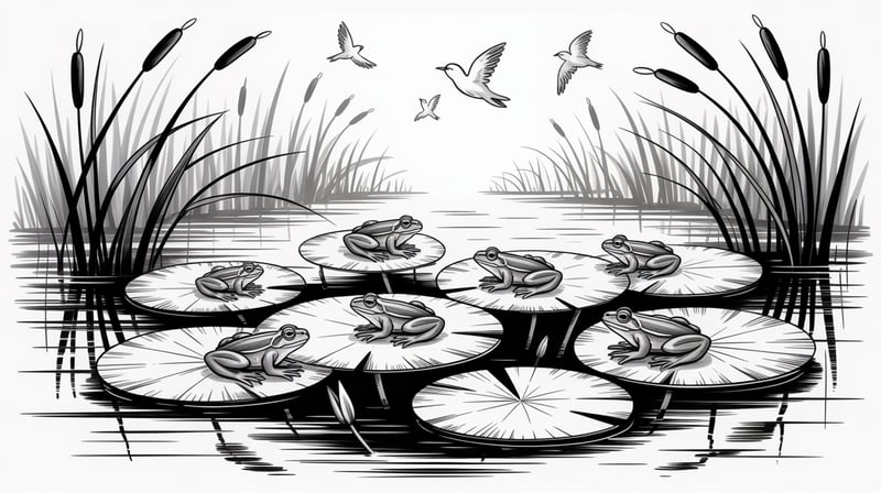 Monochrome Wetlands Etching