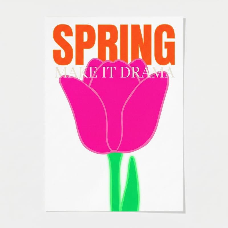 Neon Pink Tulip Fashion Graphic