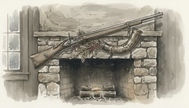 Early American Rifle Watercolor