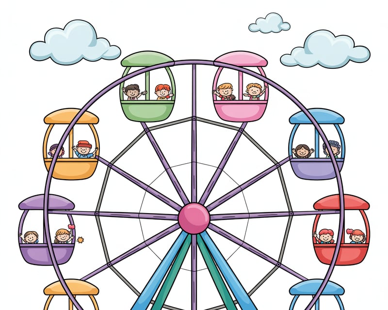 Pastel Ferris Wheel Illustration