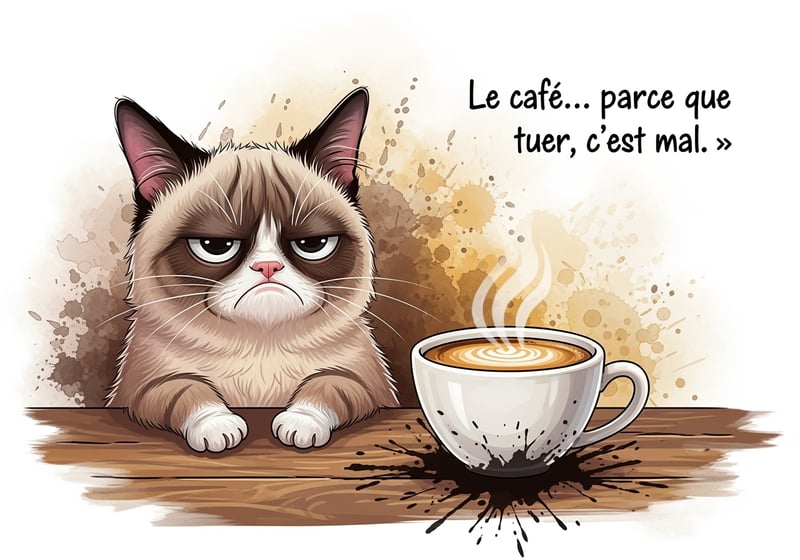 Grumpy Cat with Coffee Art
