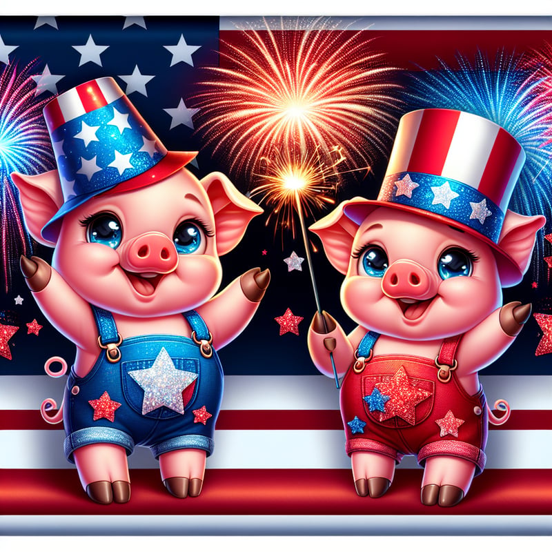 4th of July Baby Pigs Wrap Design