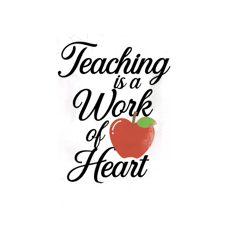 Teaching Heart Typography Art