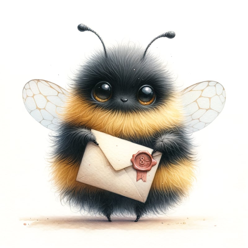 Whimsical Watercolor Bumblebee Illustration