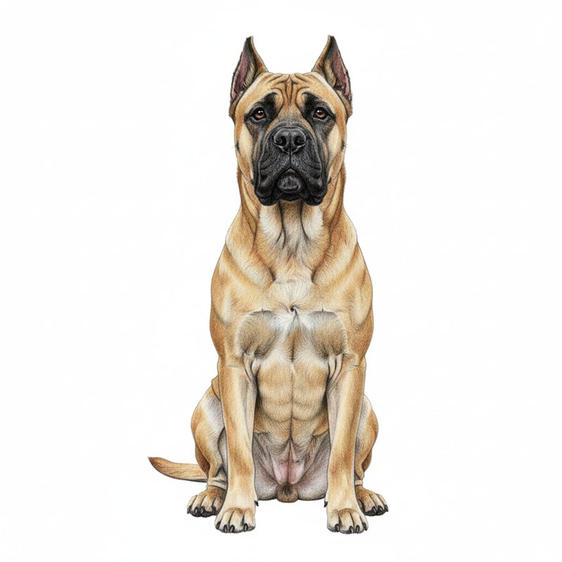 Realistic Cane Corso Colored Pencil Art