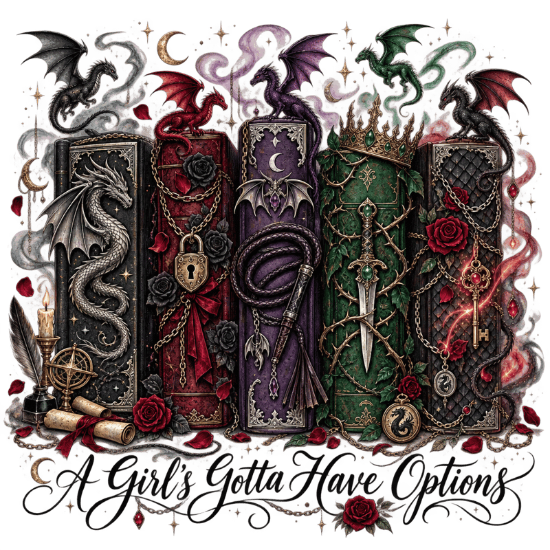 Dark Romantasy Book Stack Graphic