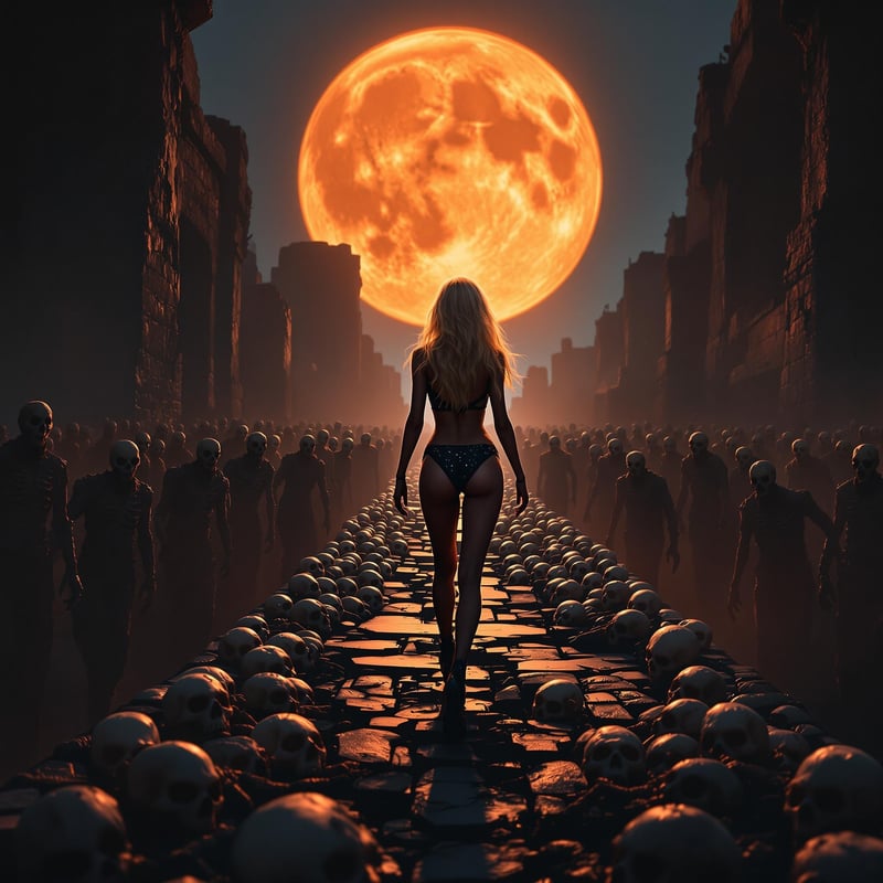 Zombie Catwalk Under the Orange Moon