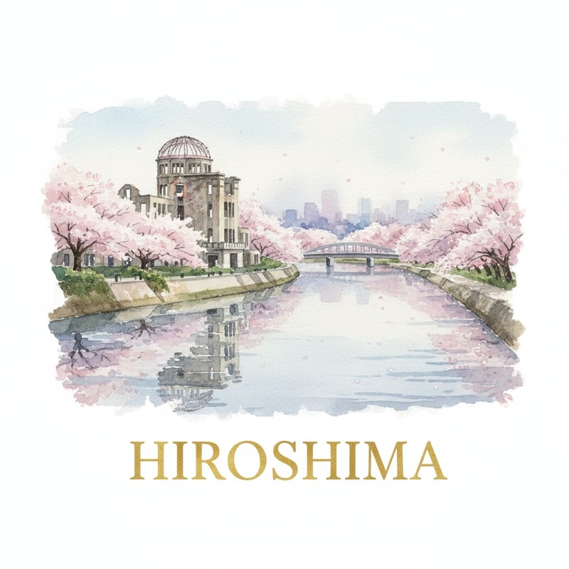 Watercolor Painting of Hiroshima