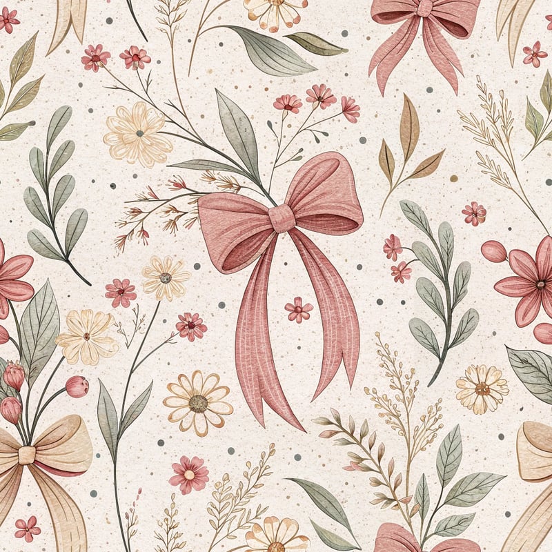 Delicate Floral Ribbon Pattern