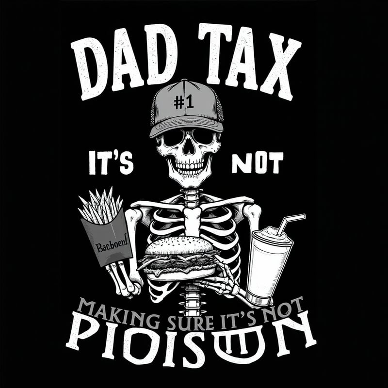 Dad Tax Skeleton Burger Design