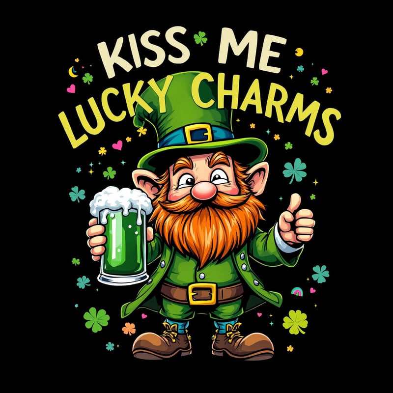 Playful Drunken Leprechaun T-Shirt Design
