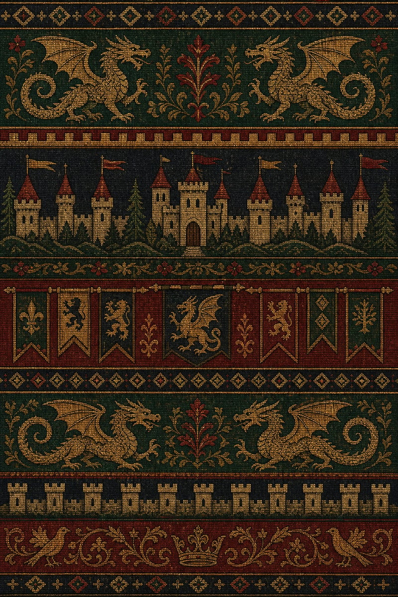 Woven Dragon Striped Design