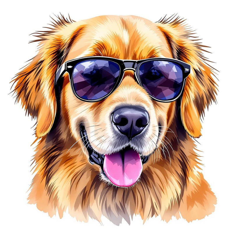 Golden Retriever in Sunglasses
