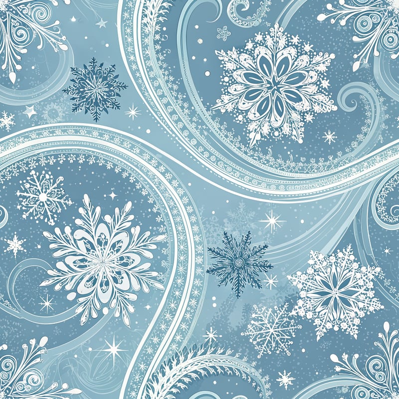 Elegant Snowflakes Seamless Background