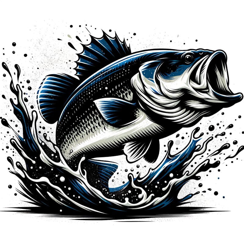Energetic Bass Fish Illustration
