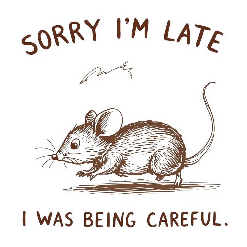 Retro Mouse Illustration with Quote