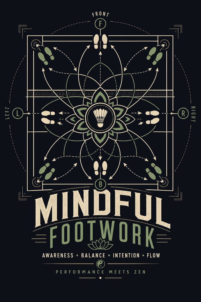 Mindful Footwork Badminton T-Shirt Design