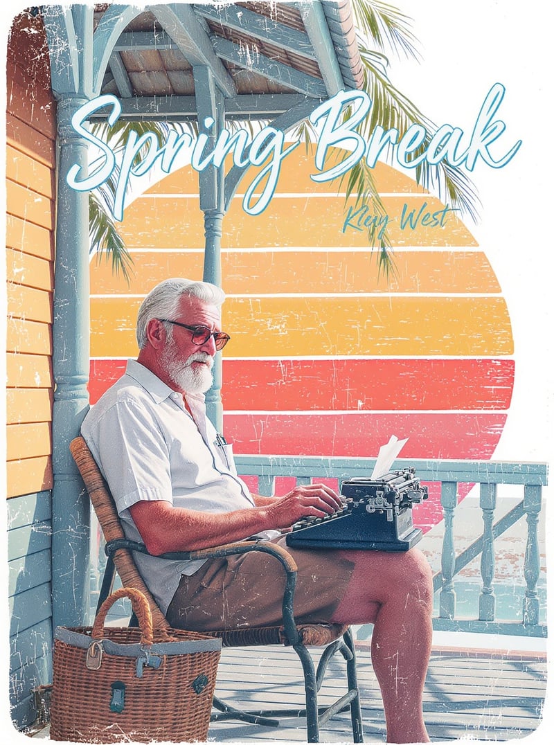Hemingway on Key West Porch
