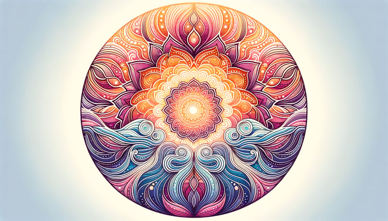 Glowing Sunset Mandala Pattern