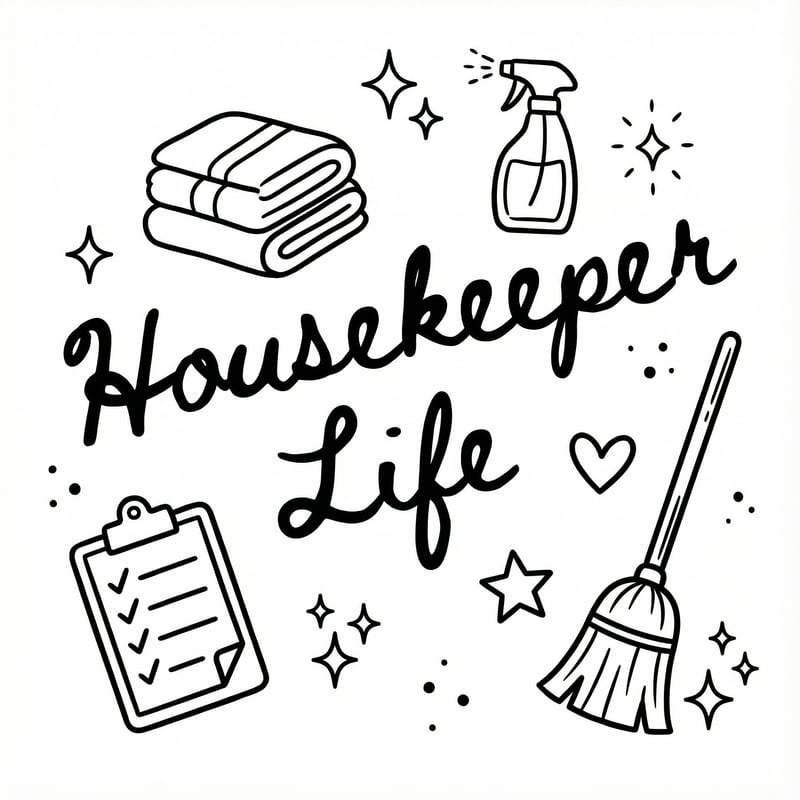 Housekeeper Life Monoline Doodle