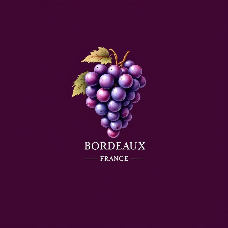 Minimalist Bordeaux Grapes Illustration