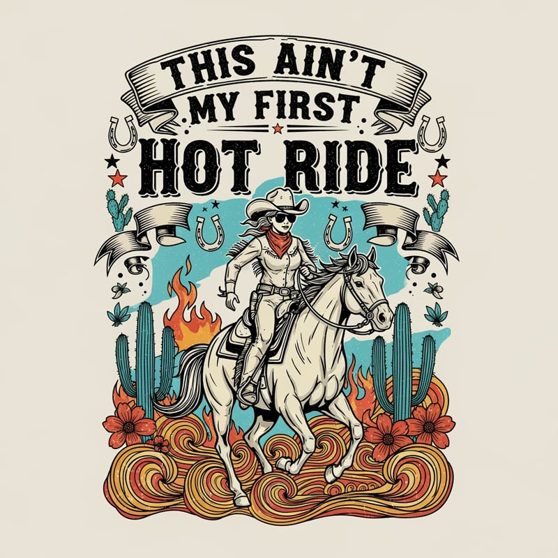 Western Cowgirl Menopause T-Shirt Design