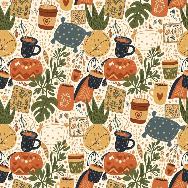 Seamless Plush Cushion Vector Pattern