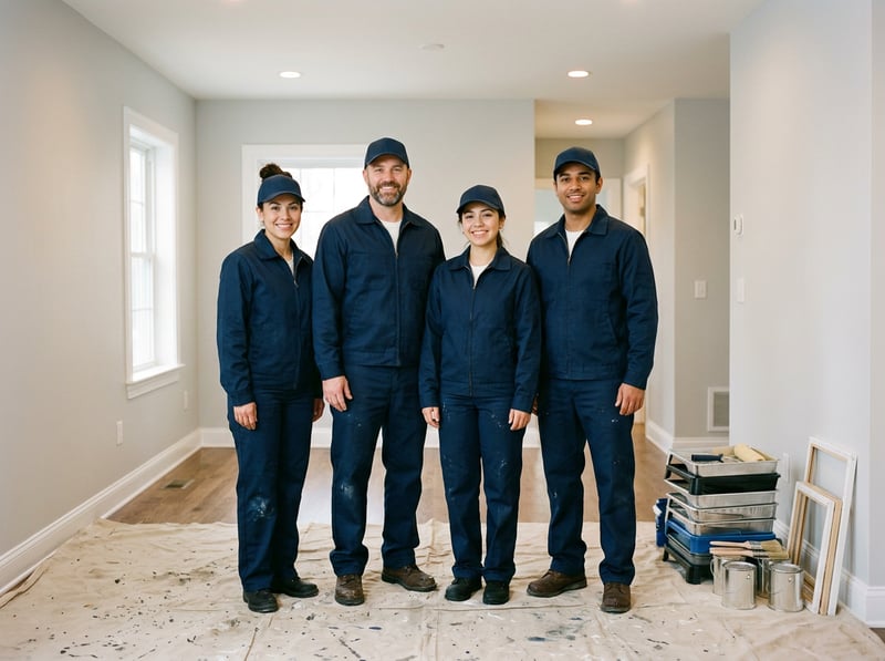 Professional Team in Painted Room