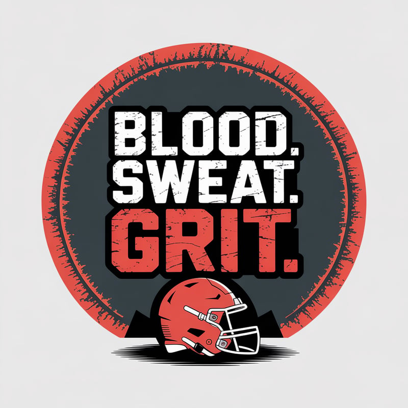 Jagged Badge with Bold Text and Helmet