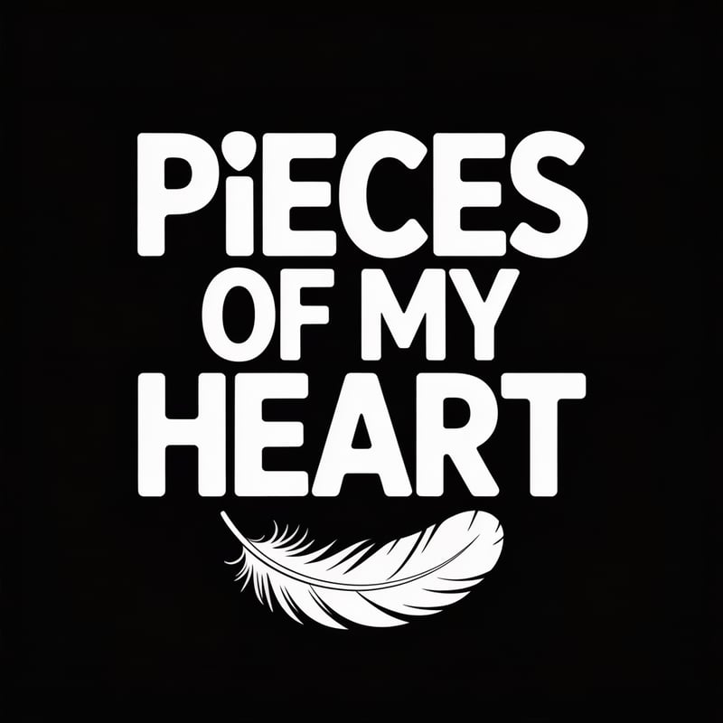 White Typographic Design with Feather
