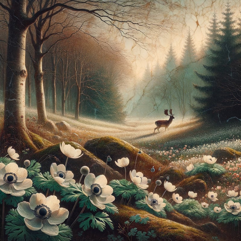 Vintage Forest Oil Painting