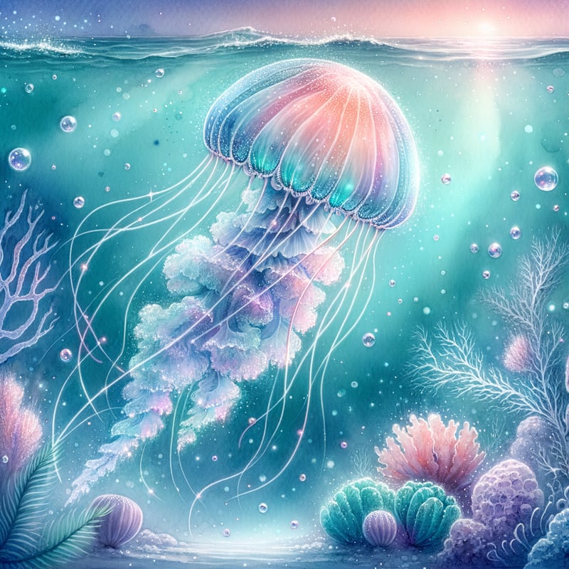 Mystical Watercolor Jellyfish Illustration