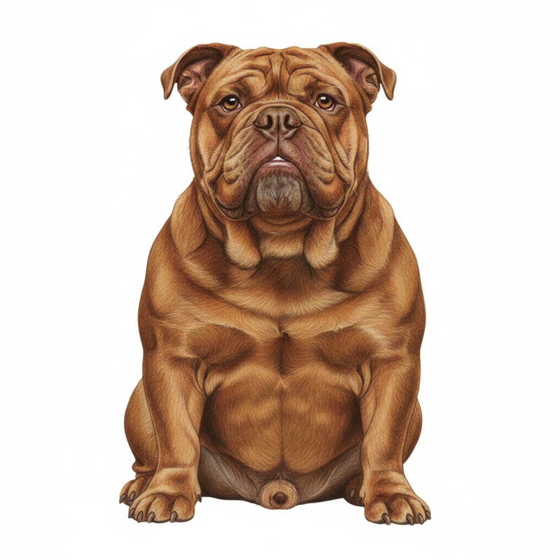 Realistic English Bulldog Drawing
