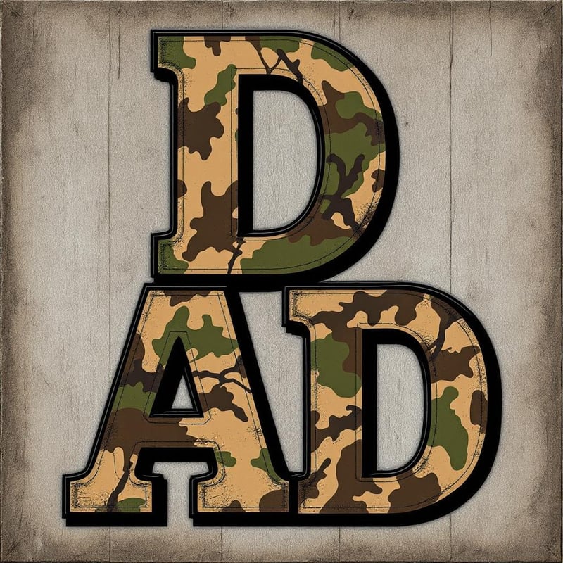 Camouflage DAD Vertical Stencil Design