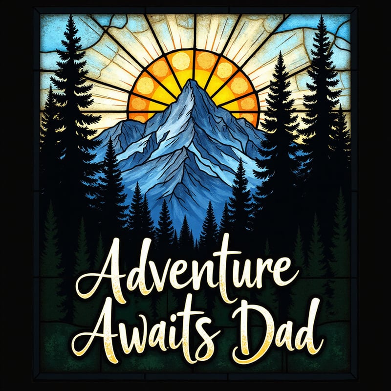 Stained-Glass Mountain Sunrise
