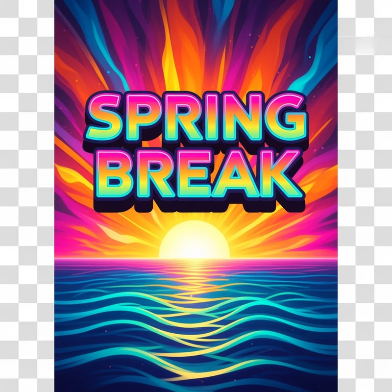 1983 Florida Spring Break Neon Poster