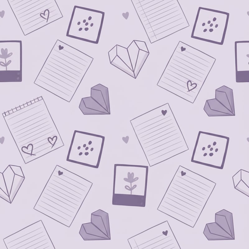 Seamless Vector Pattern with Origami Hearts