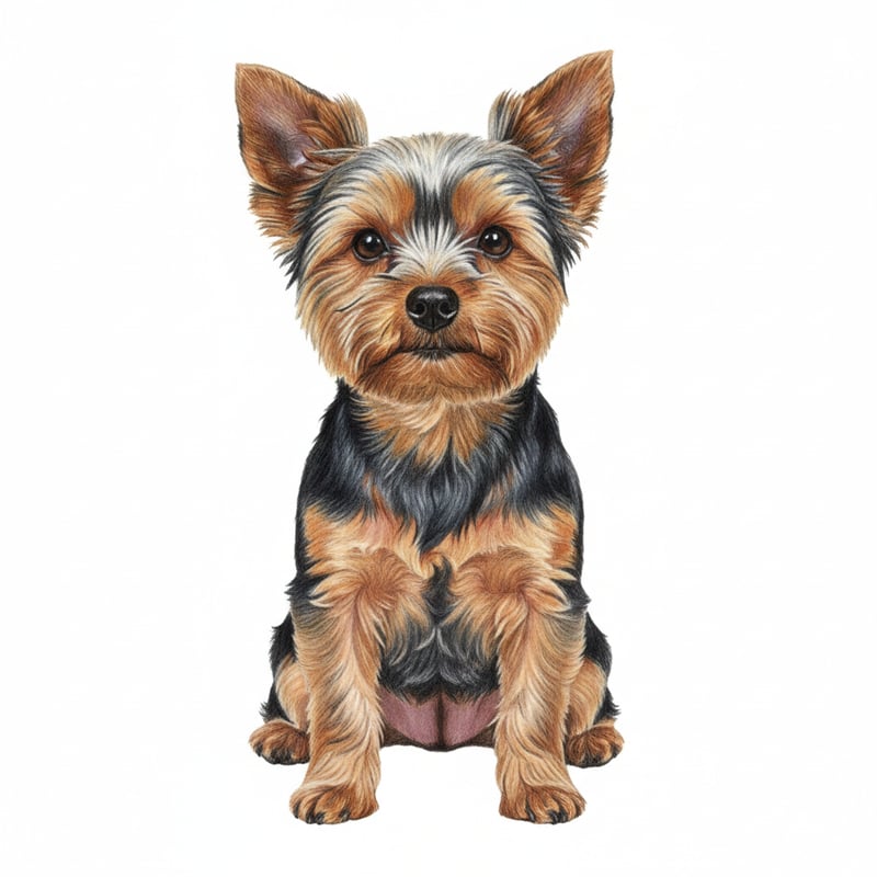 Realistic Yorkshire Terrier Drawing