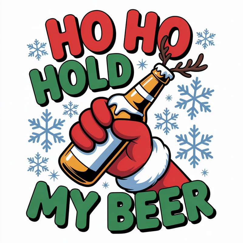 Festive Santa Beer Cartoon Tee