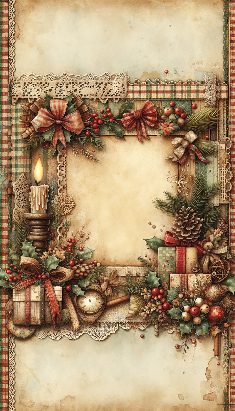 Vintage Christmas Junk Journal Paper