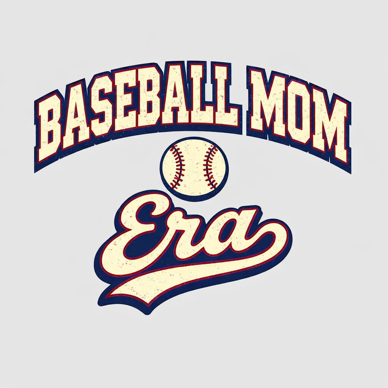 Vintage Baseball Mom Era T-Shirt Design